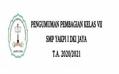 PENGUMUMAN PEMBAGIAN KELAS VII T.A. 2020/2021